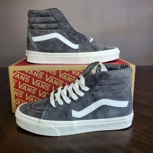 Vans Sk8-Hi Pig Suede (Rabbit/Snow White) Men Size 6.5, Women Size 8